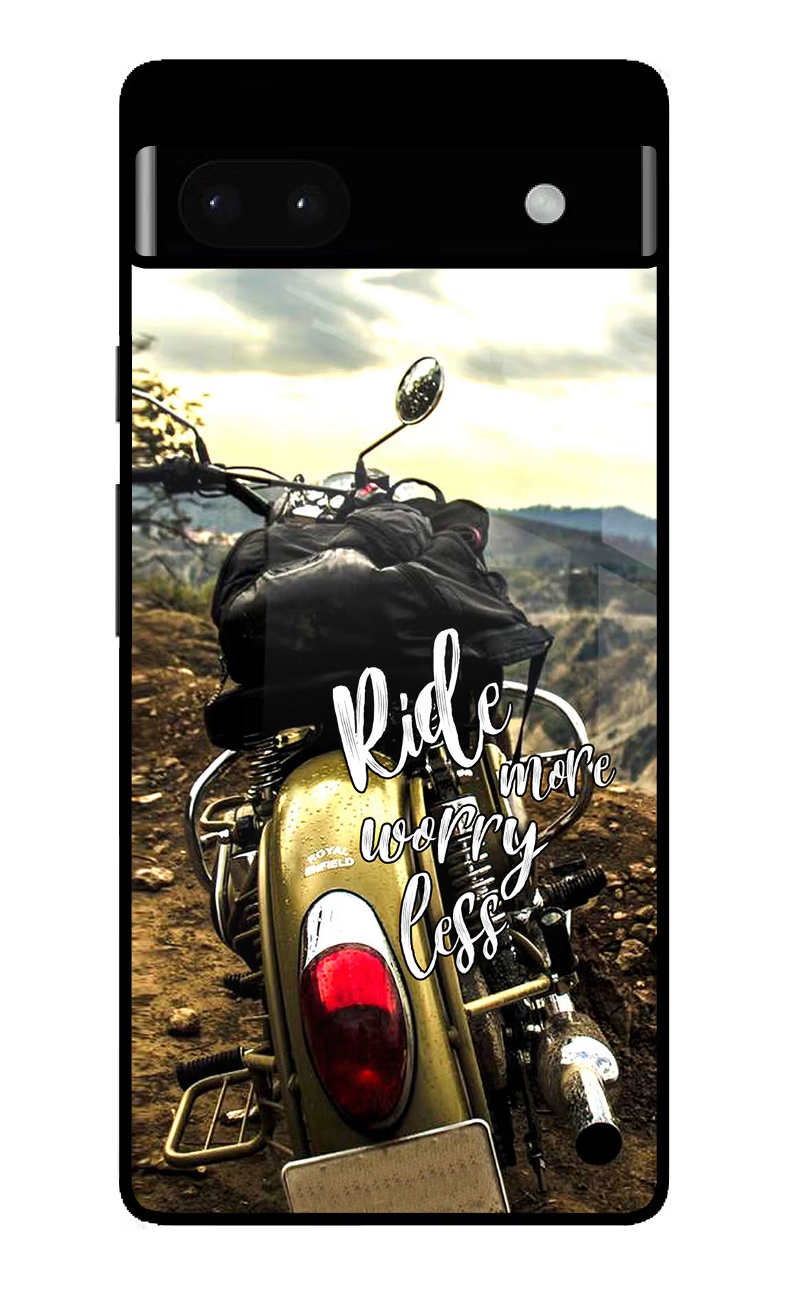 Ride More Worry Less Google Pixel 6A Glass Case Back Cover by Casekaro