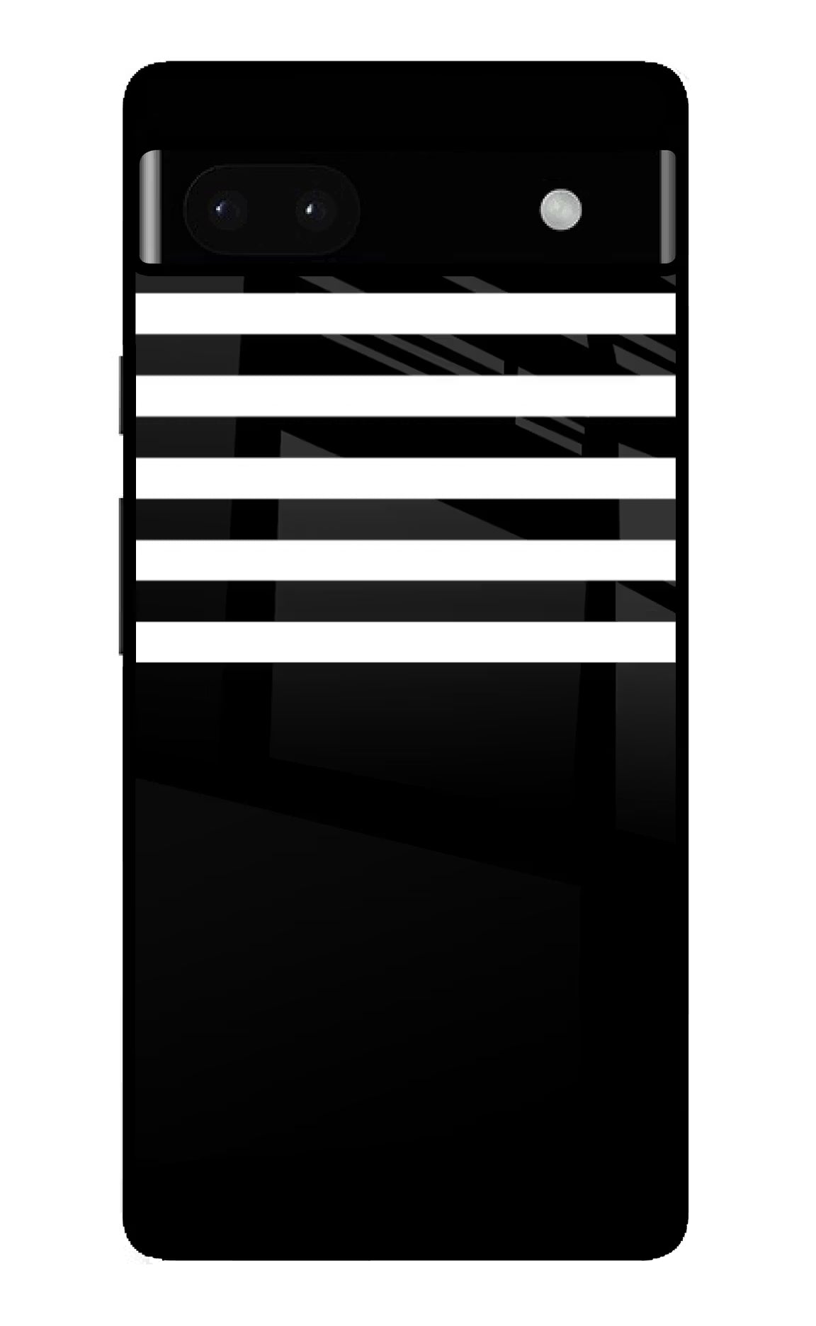 Black and White Print Google Pixel 6A Glass Case Back Cover by Casekaro