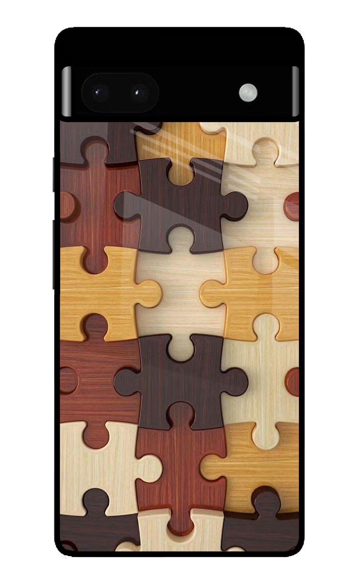 Wooden Puzzle Google Pixel 6A Glass Case
