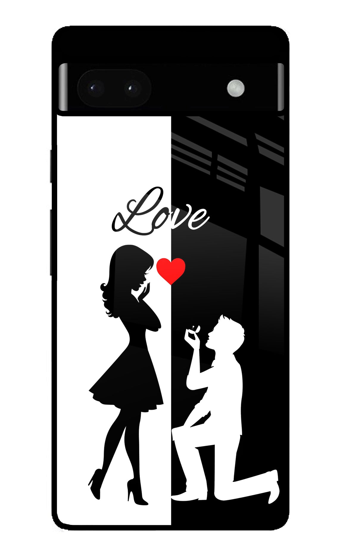 Love Propose Black And White Google Pixel 6A Back Cover