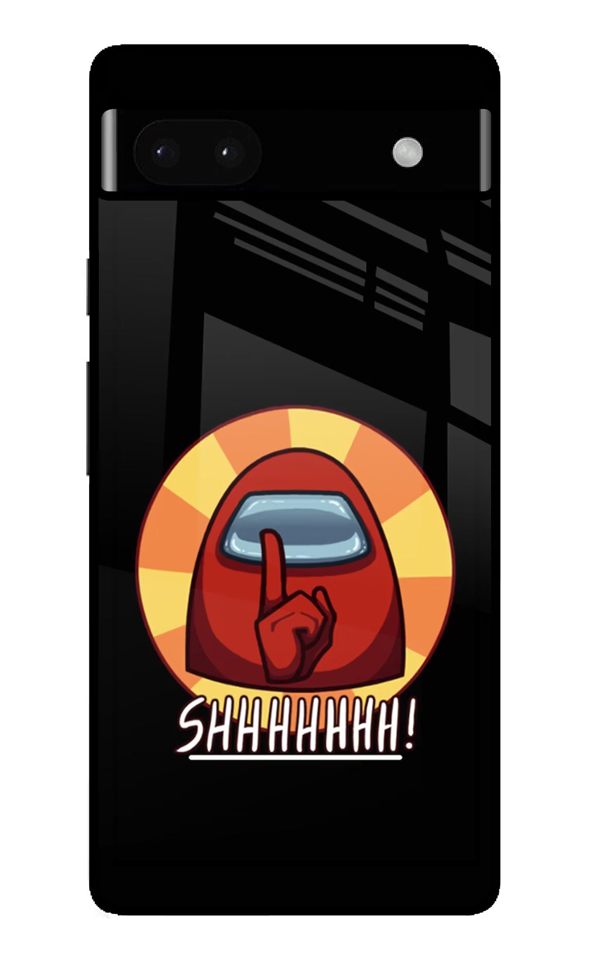 Among Us Shhh! Google Pixel 6A Glass Case Back Cover by Casekaro