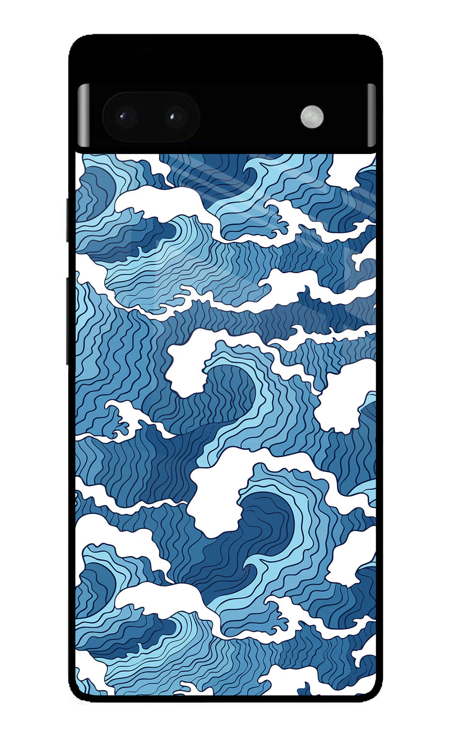 Blue Waves Google Pixel 6A Back Cover, Glass case