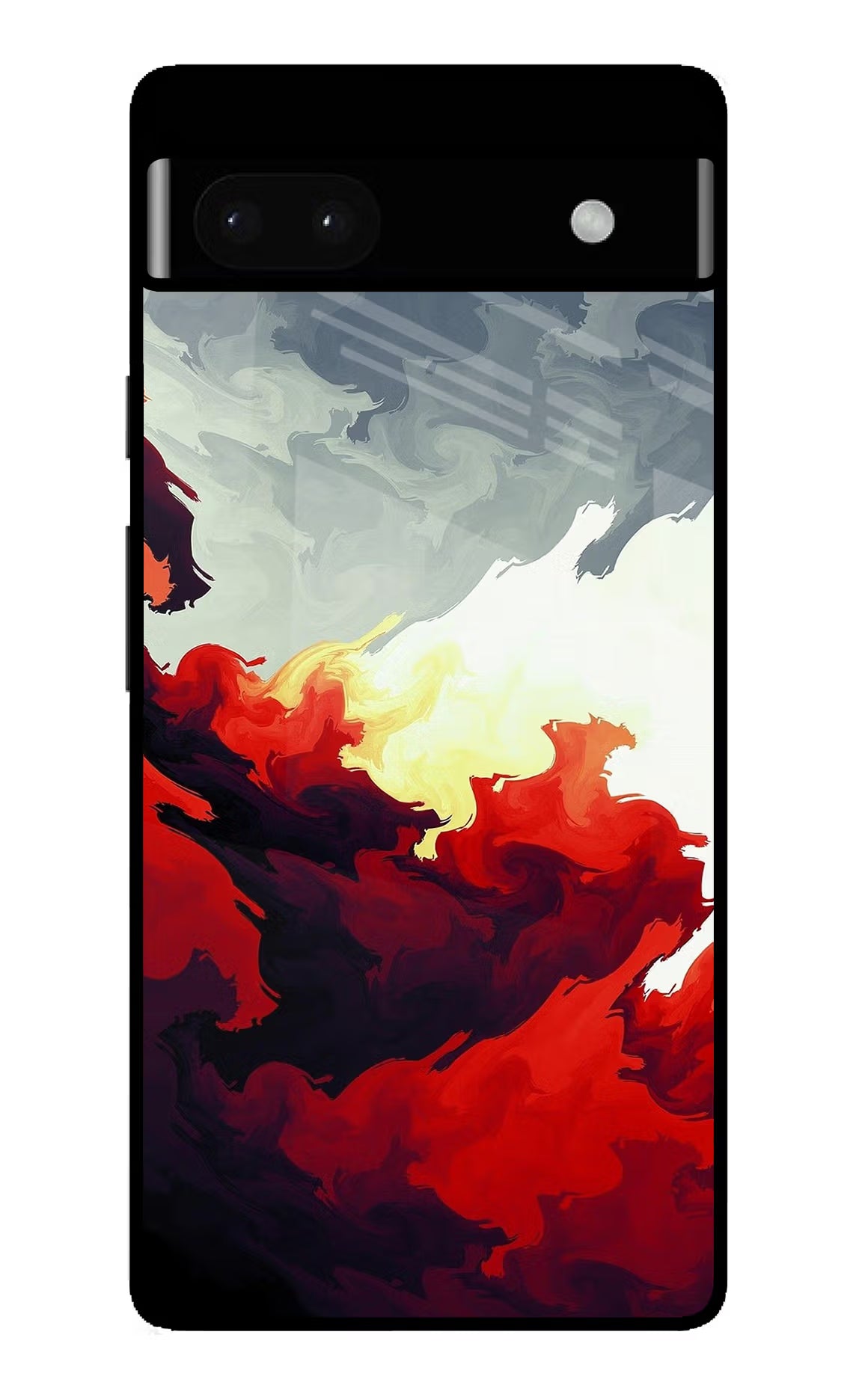 Fire Cloud Google Pixel 6A Glass Case Back Cover by Casekaro