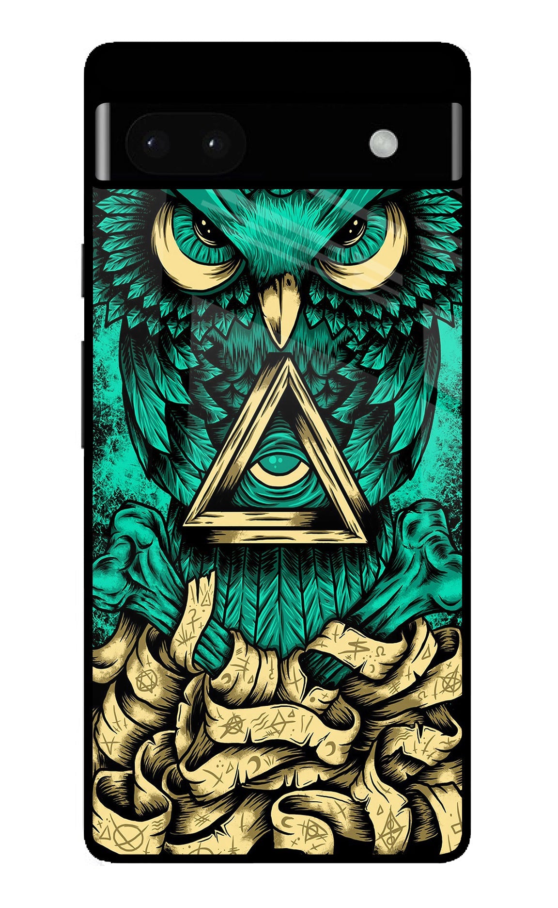 Green Owl Google Pixel 6A Back Cover