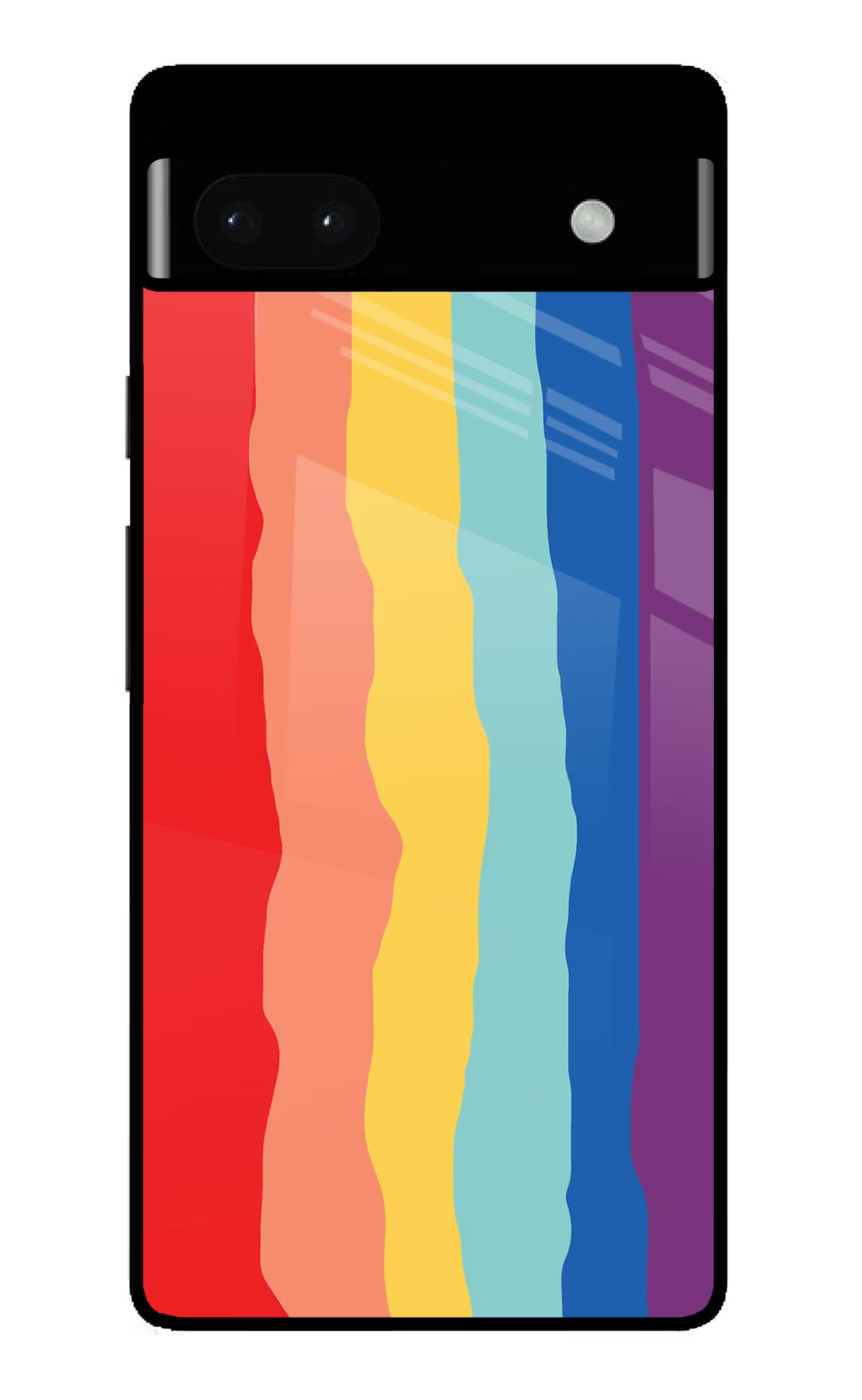 Rainbow Google Pixel 6A Glass Case Back Cover by Casekaro