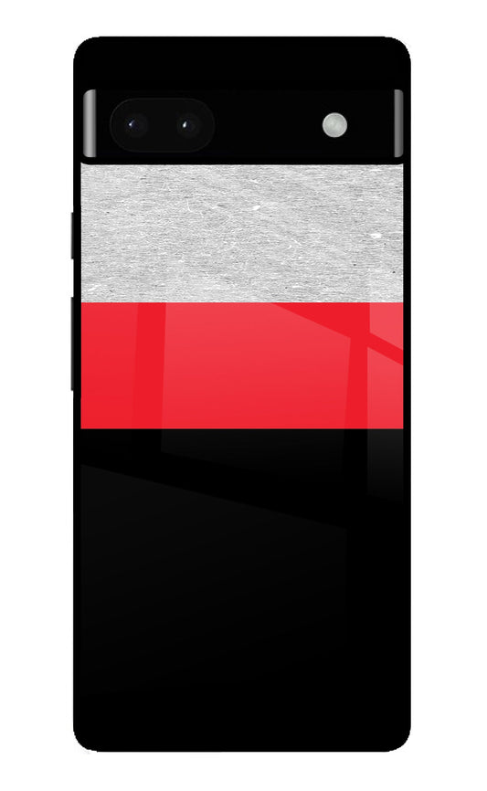 Tri Color Pattern Google Pixel 6A Glass Case