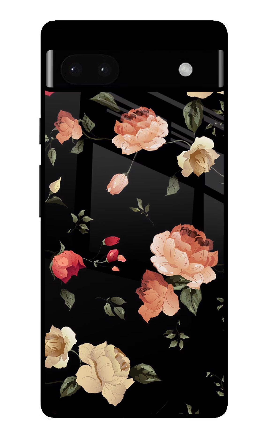 Flowers Google Pixel 6A Glass Case Back Cover by Casekaro