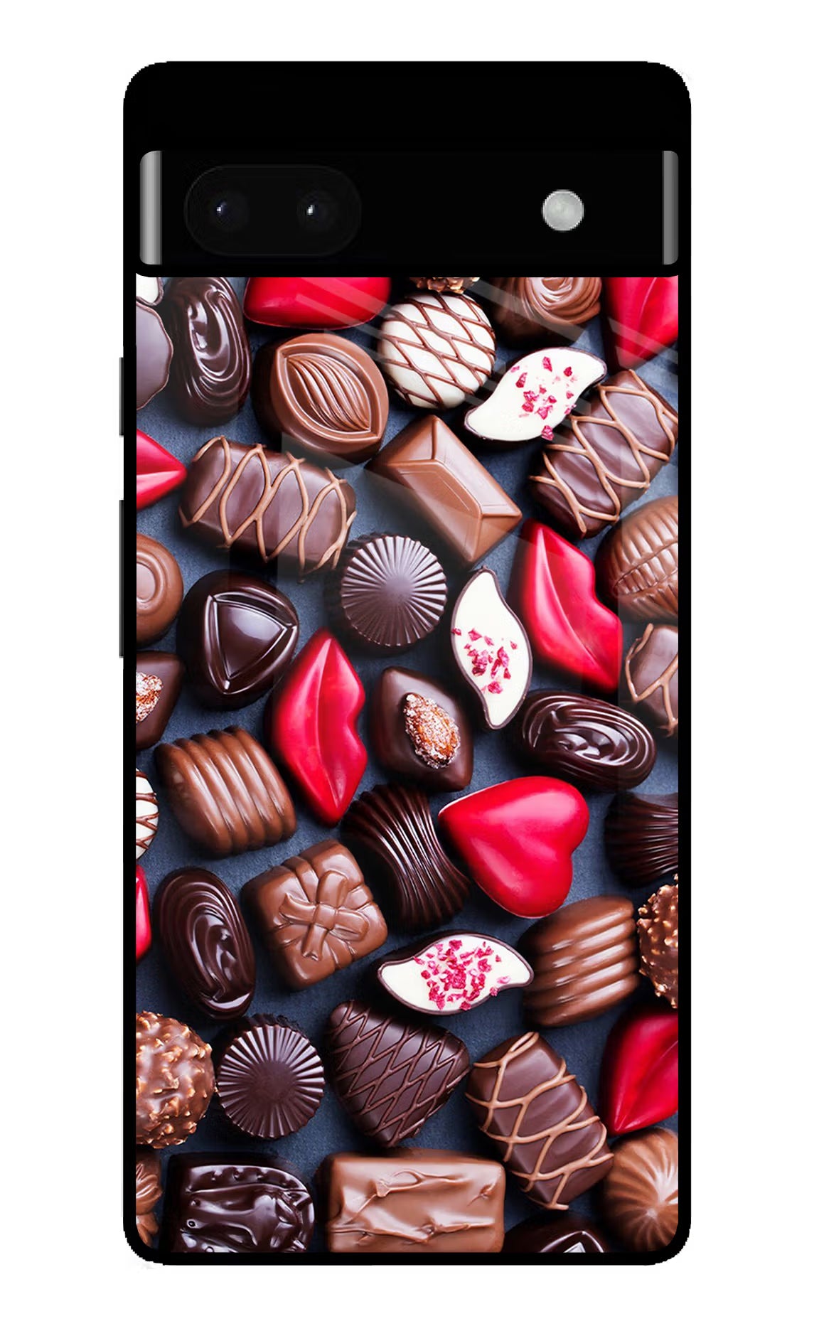 Chocolates Google Pixel 6A Glass Case Back Cover by Casekaro