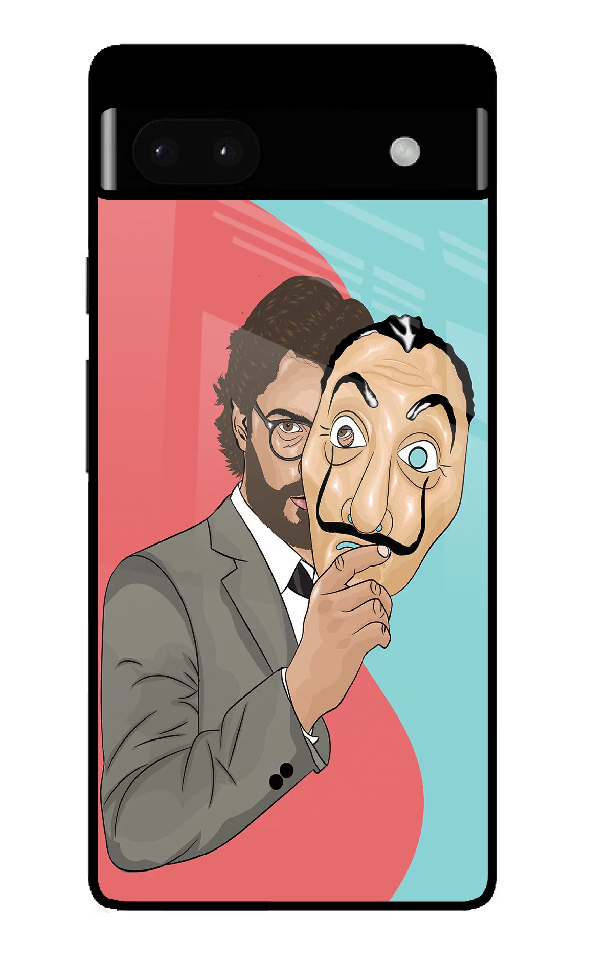 Professor Google Pixel 6A Glass Case Back Cover by Casekaro