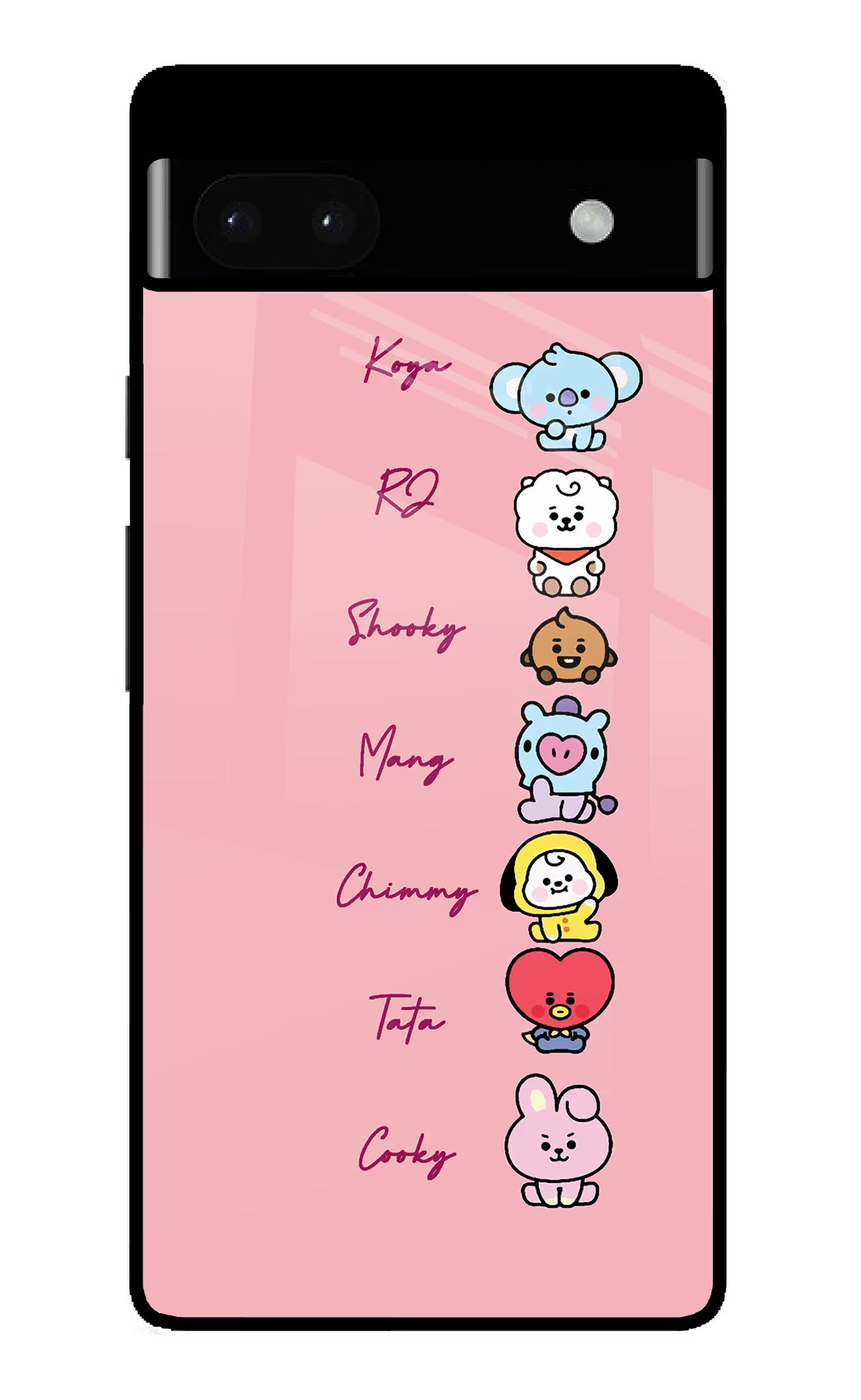 BTS names Google Pixel 6A Glass Case Back Cover by Casekaro