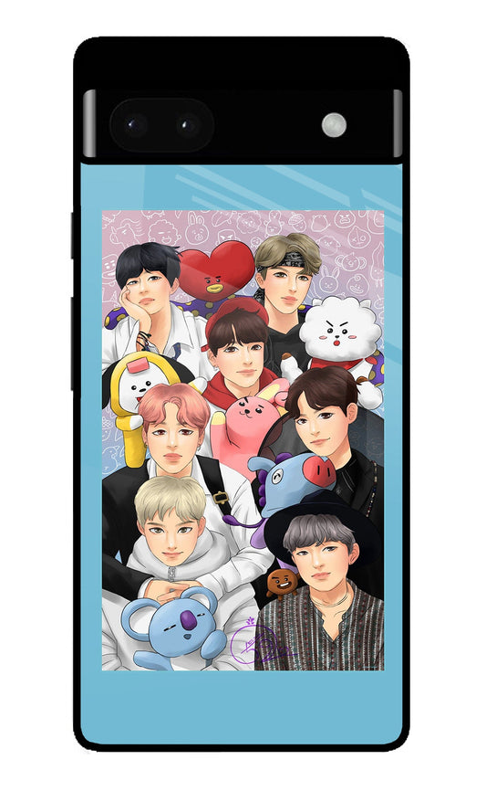 BTS with animals Google Pixel 6A Glass Case