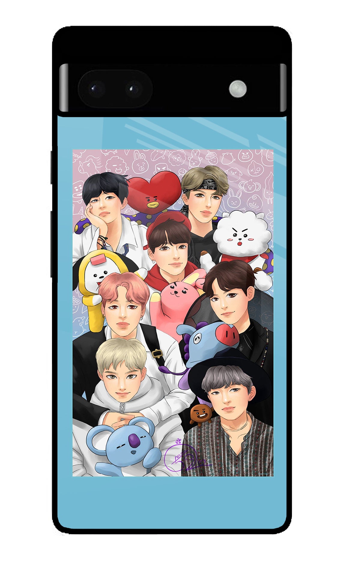 BTS with animals Google Pixel 6A Back Cover