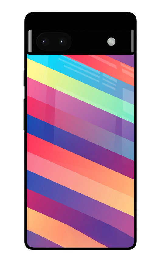 Stripes color Google Pixel 6A Glass Case