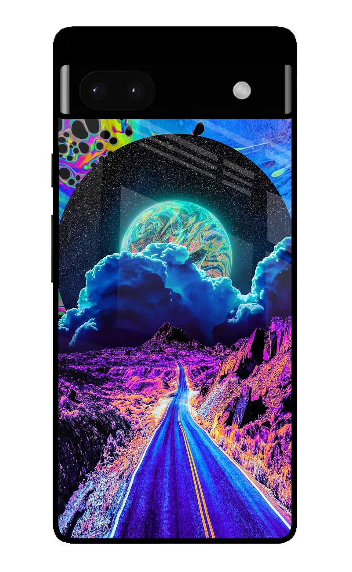 Psychedelic Painting Google Pixel 6A Glass Case Back Cover by Casekaro