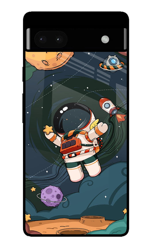 Cartoon Astronaut Google Pixel 6A Glass Case