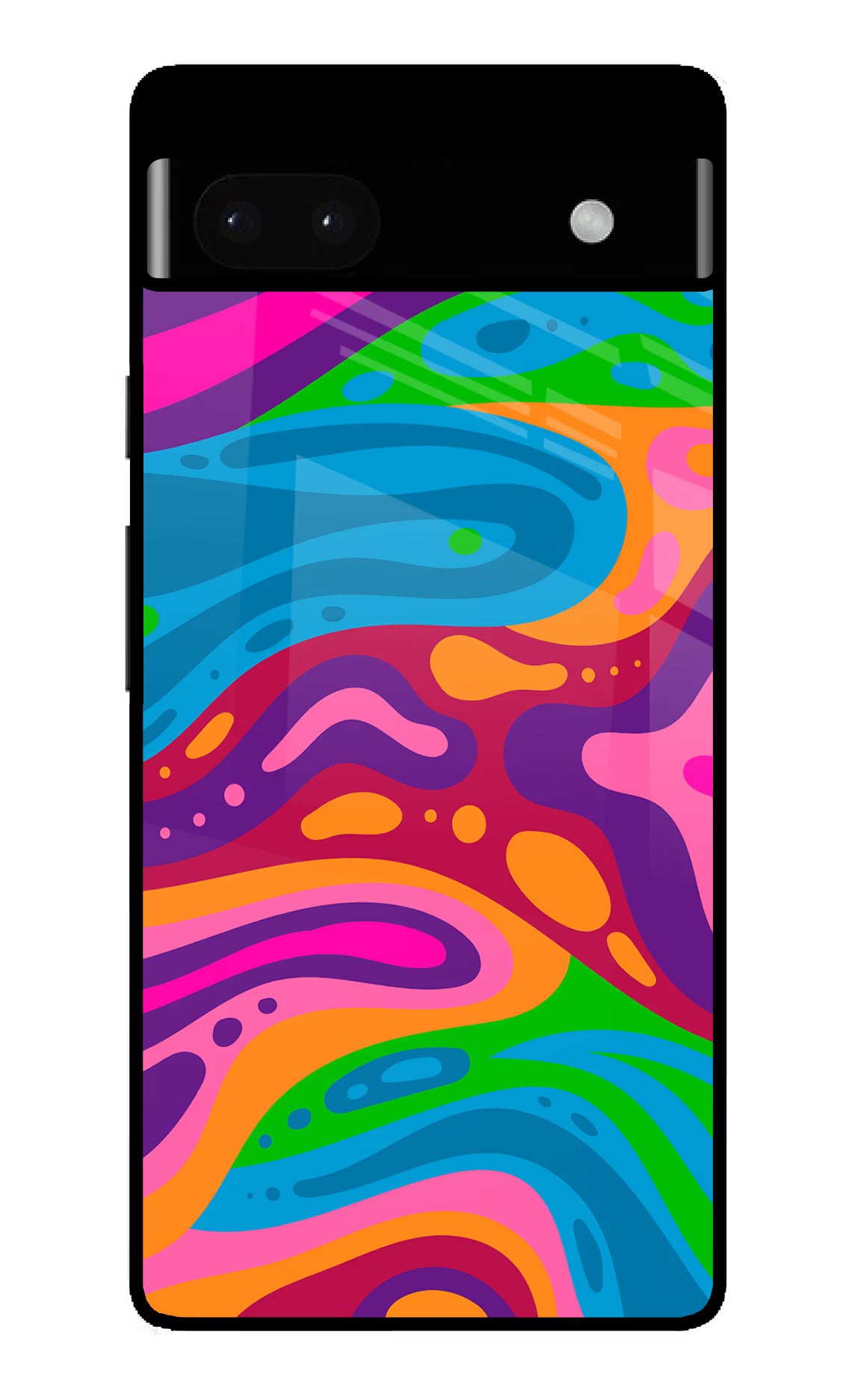 Trippy Pattern Google Pixel 6A Glass Case Back Cover by Casekaro