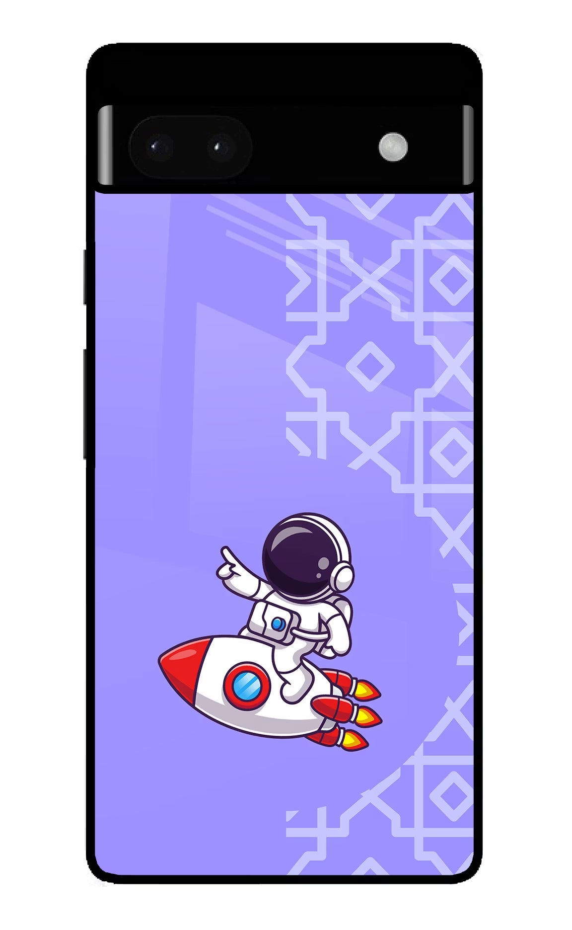 Cute Astronaut Google Pixel 6A Glass Case Back Cover by Casekaro