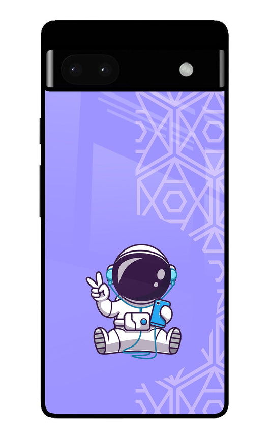 Cute Astronaut Chilling Google Pixel 6A Glass Case