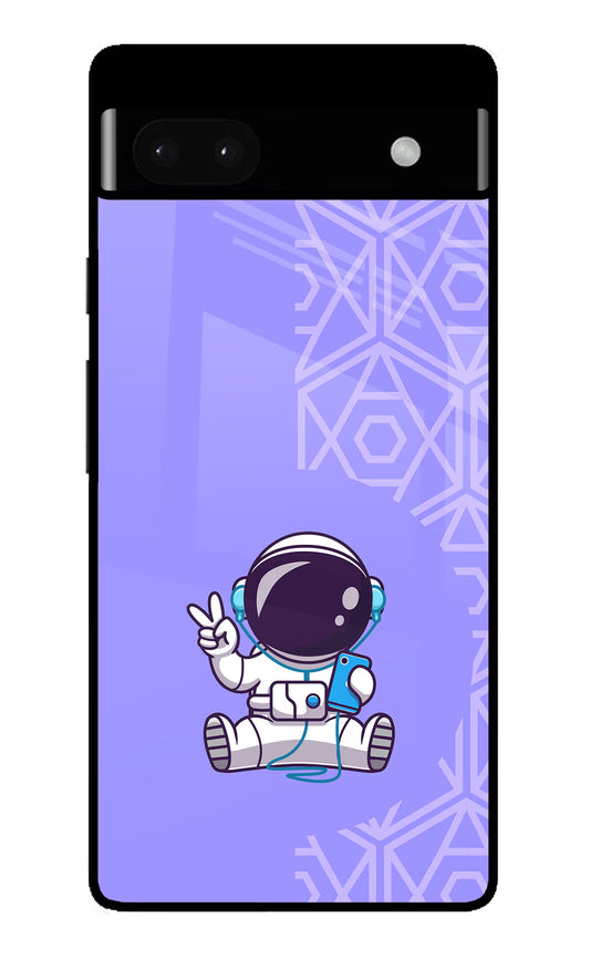 Cute Astronaut Chilling Google Pixel 6A Glass Case