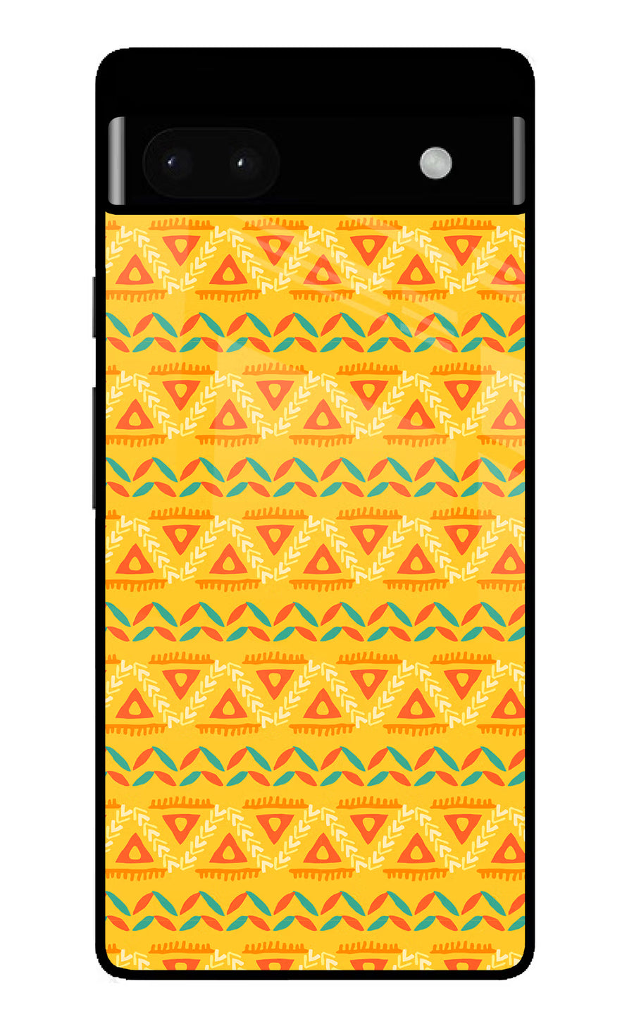 Tribal Pattern Google Pixel 6A Back Cover, Glass case