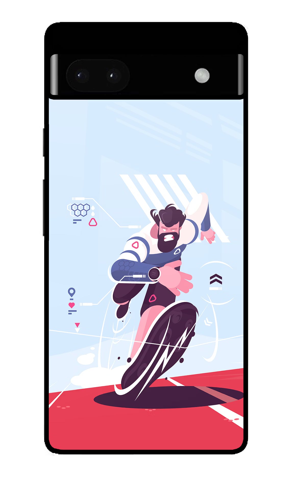 Run Pro Google Pixel 6A Glass Case Back Cover by Casekaro