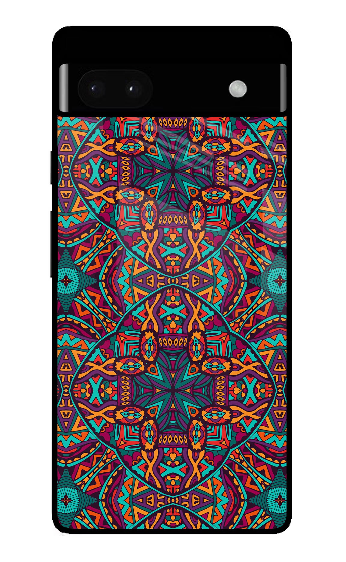 Colour Mandala Google Pixel 6A Glass Case Back Cover by Casekaro