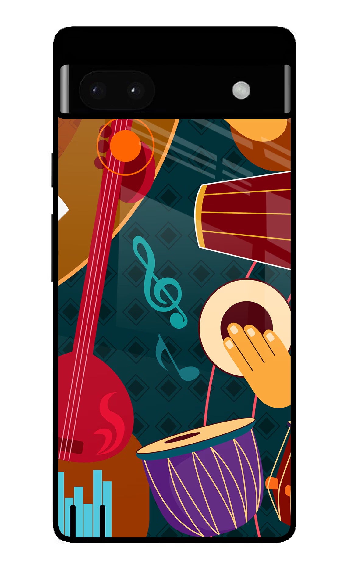 Music Instrument Google Pixel 6A Glass Case Back Cover by Casekaro