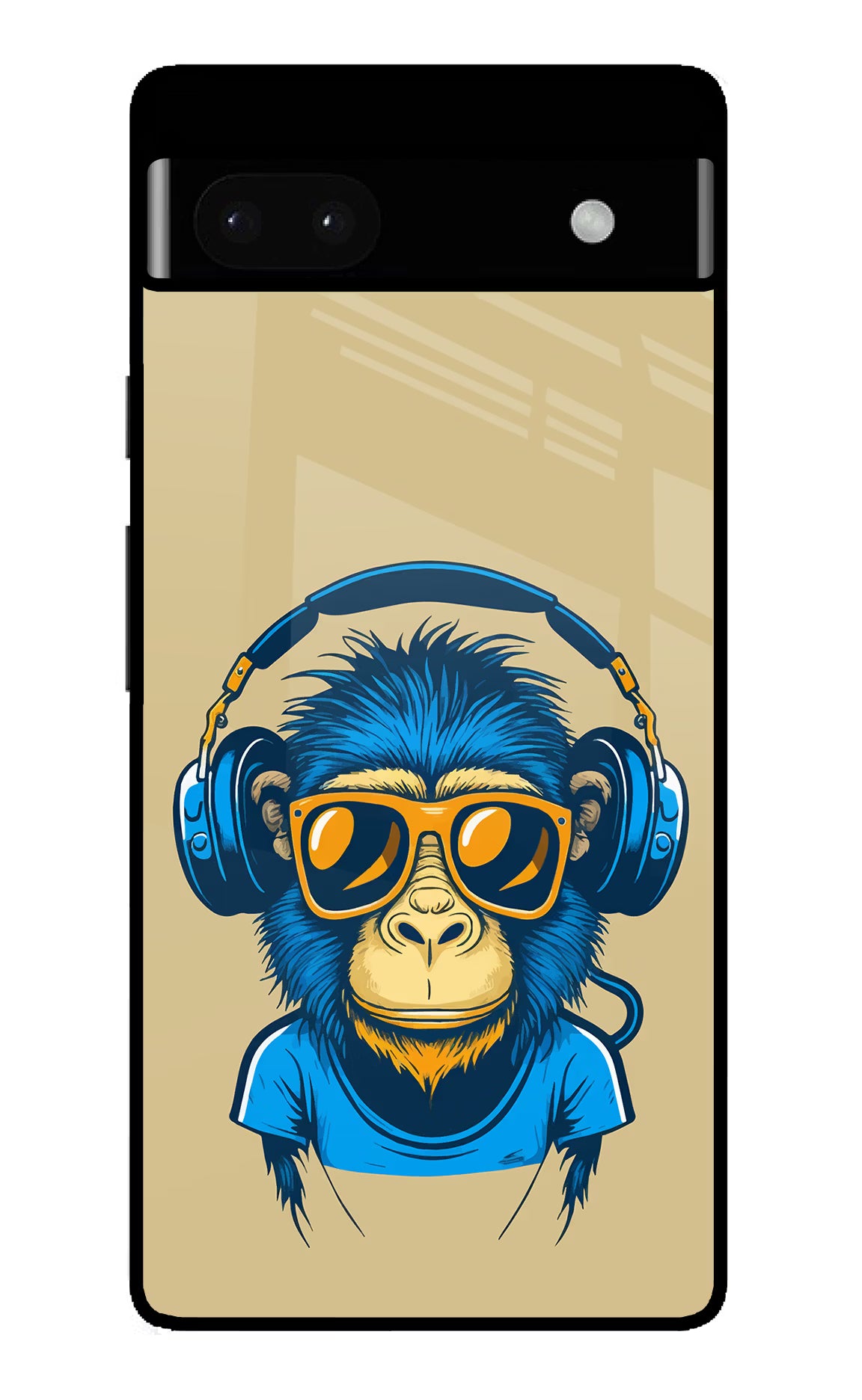 Monkey Headphone Google Pixel 6A Glass Case Back Cover by Casekaro