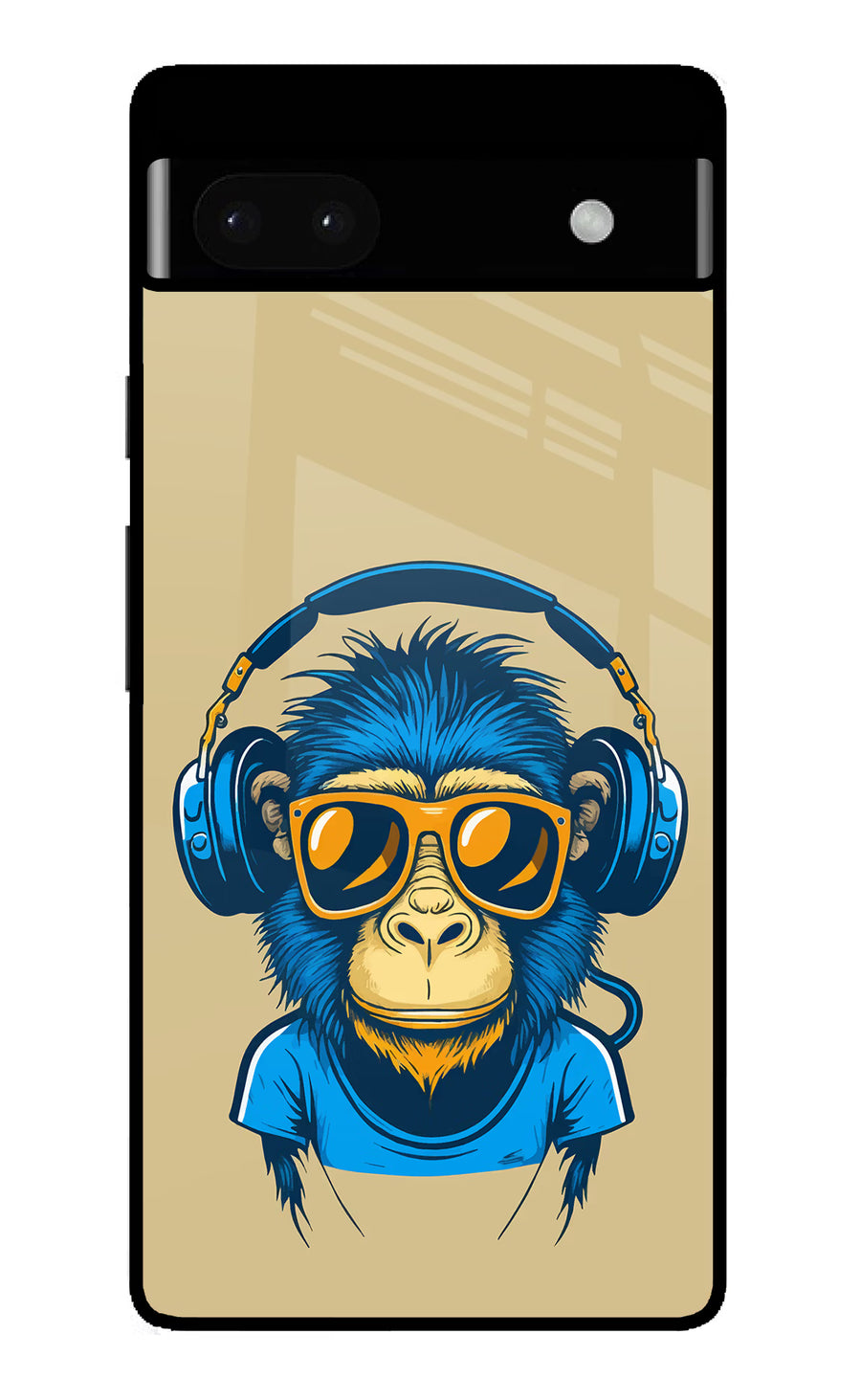 Monkey Headphone Google Pixel 6A Back Cover, Glass case