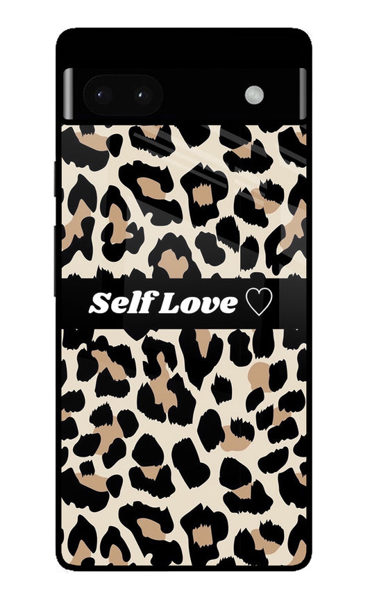 Leopard Print Self Love Google Pixel 6A Glass Case