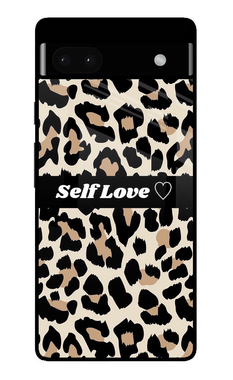 Leopard Print Self Love Google Pixel 6A Back Cover, Glass case