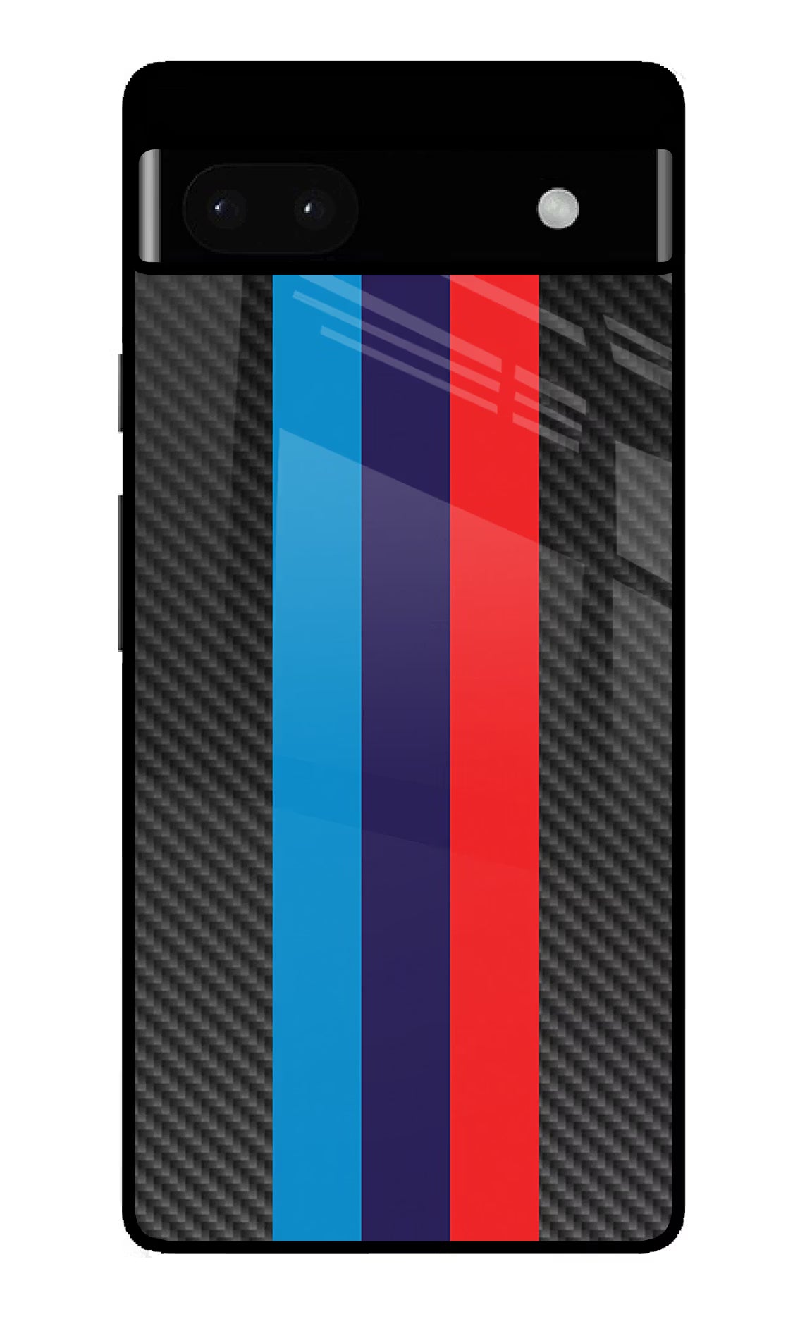 BMW Stripes Pattern Google Pixel 6A Glass Case Back Cover by Casekaro