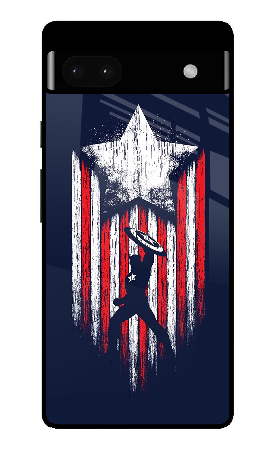 Captain America Marvel Art Google Pixel 6A Glass Case Back Cover by Casekaro