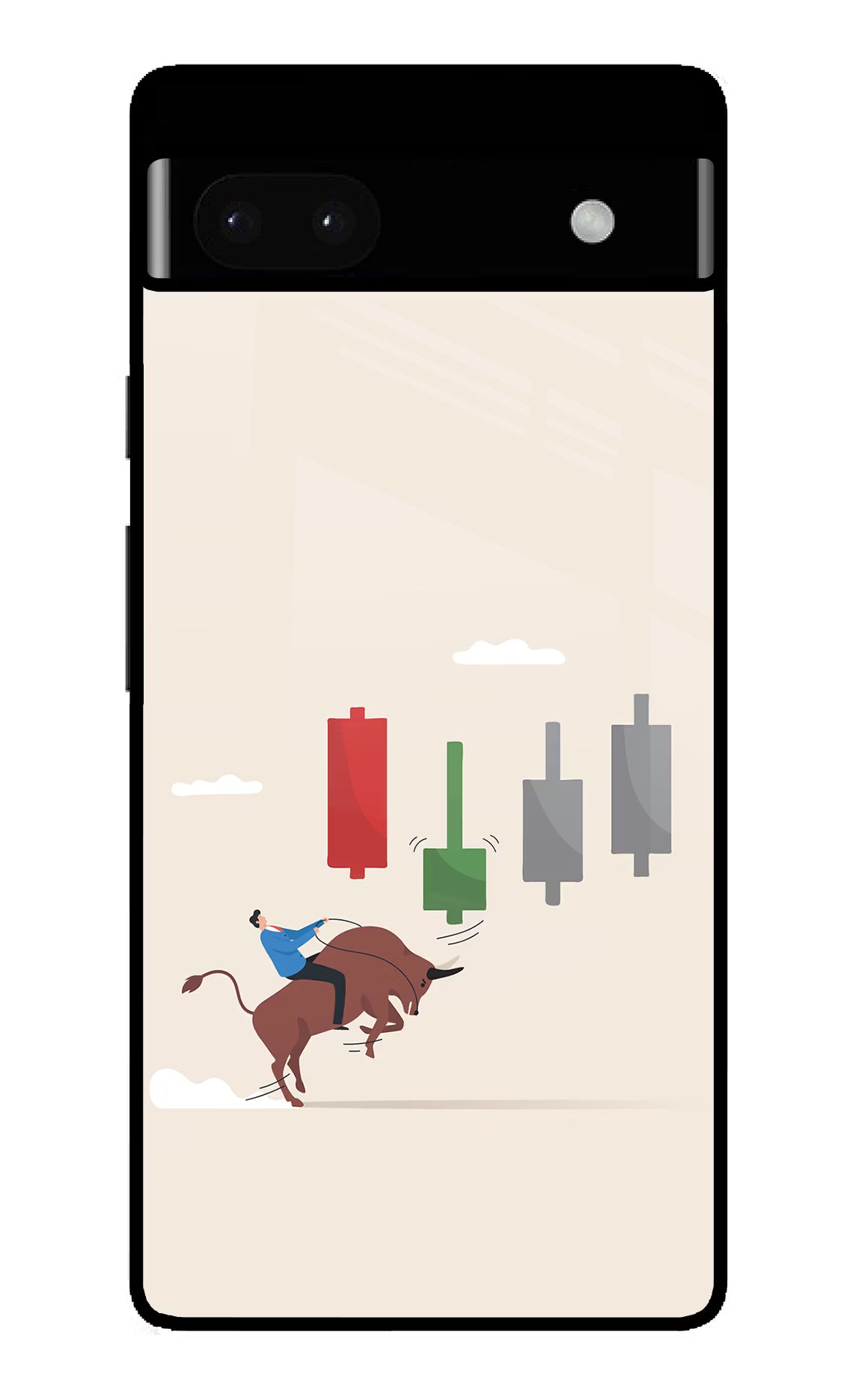 Bull Trading Momentum Google Pixel 6A Glass Case Back Cover by Casekaro