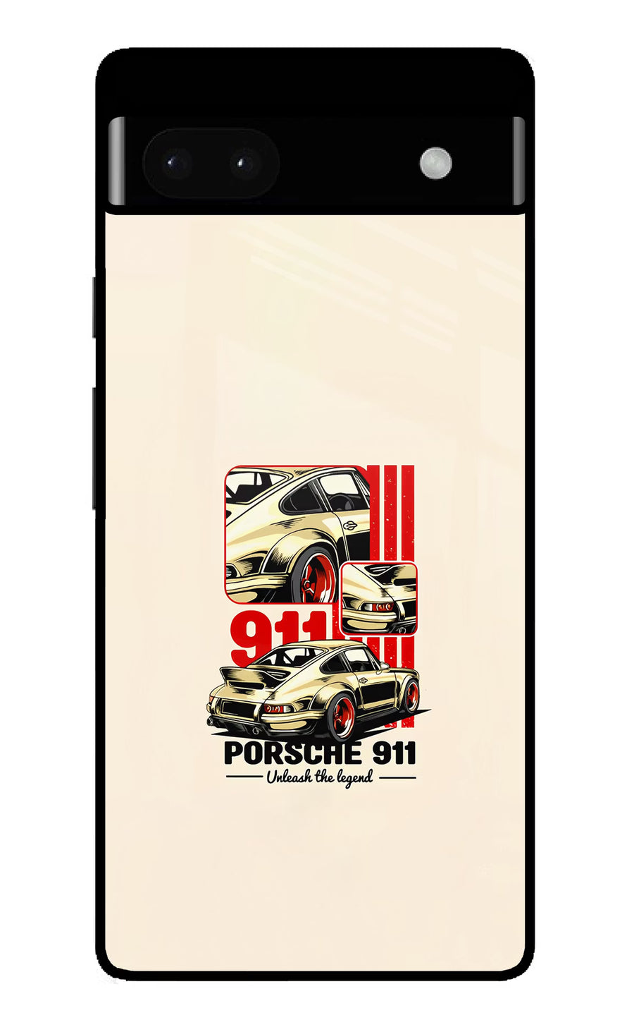 Classic Porsche 911 Google Pixel 6A Back Cover, Glass case