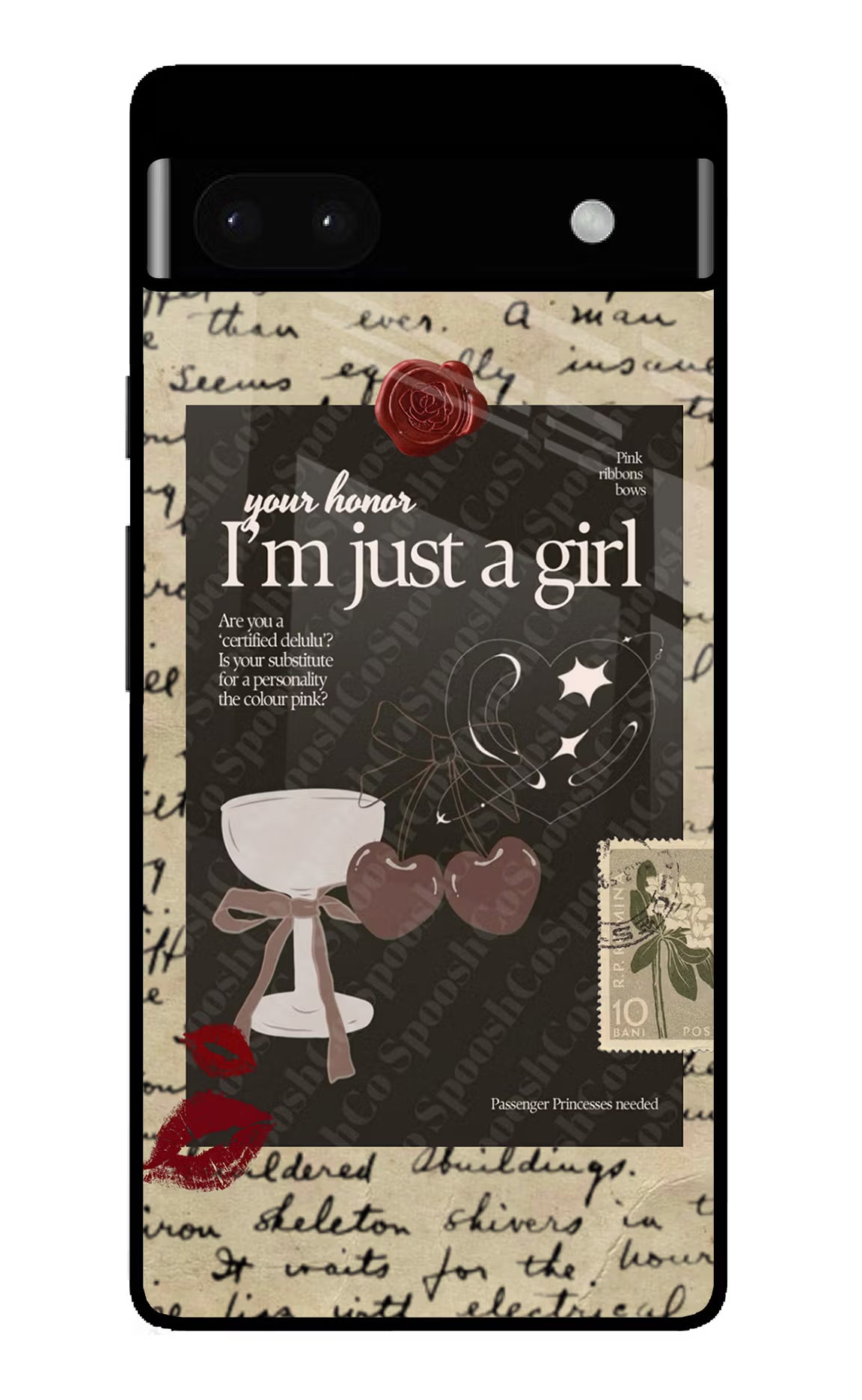 I am just a girl Google Pixel 6A Glass Case Back Cover by Casekaro