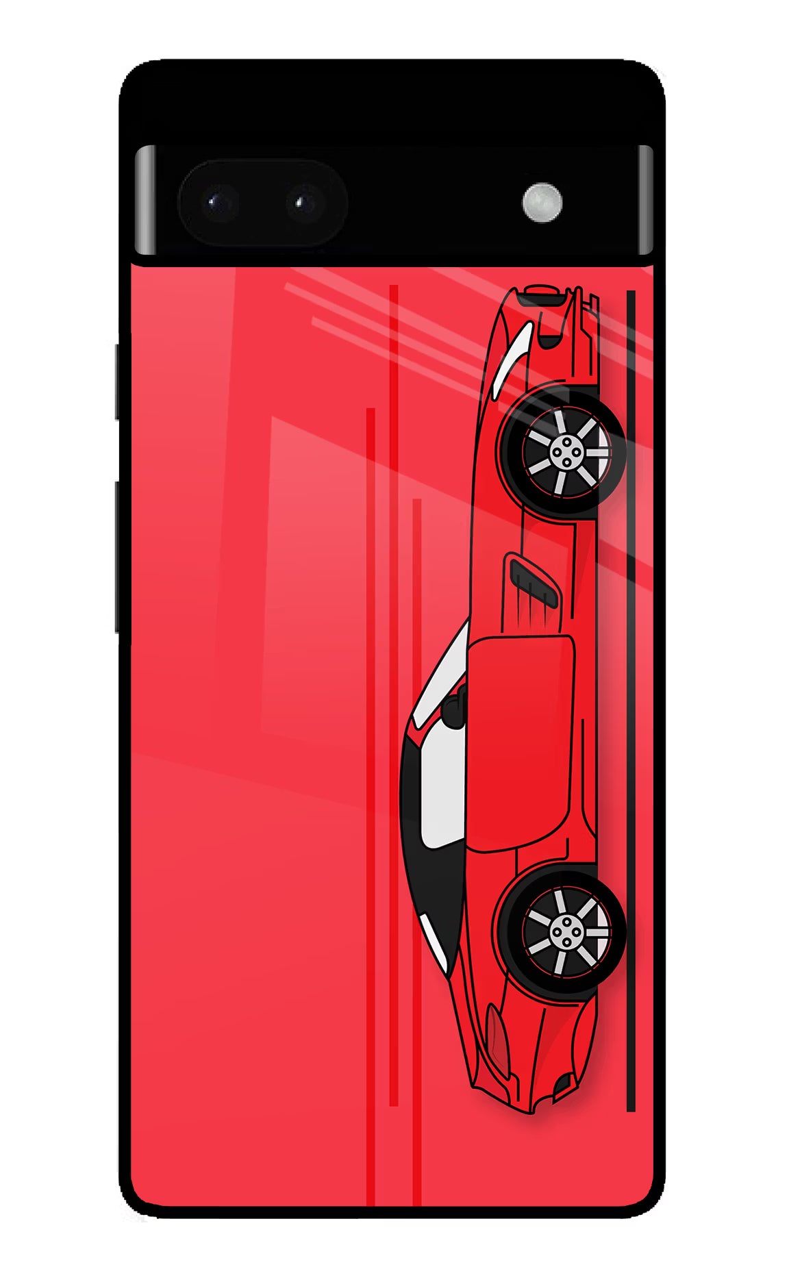 Red Velocity Google Pixel 6A Glass Case