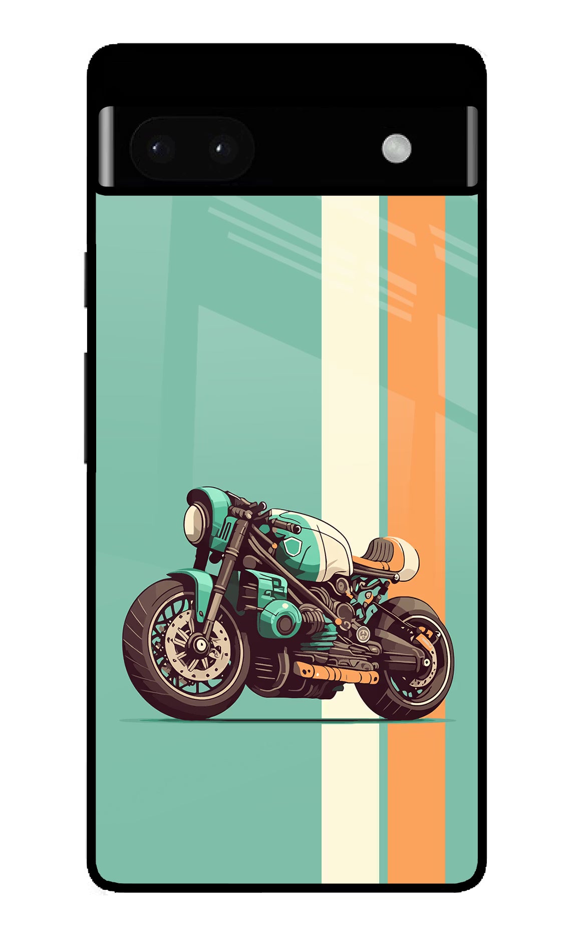 Striped Moto Drift Google Pixel 6A Glass Case