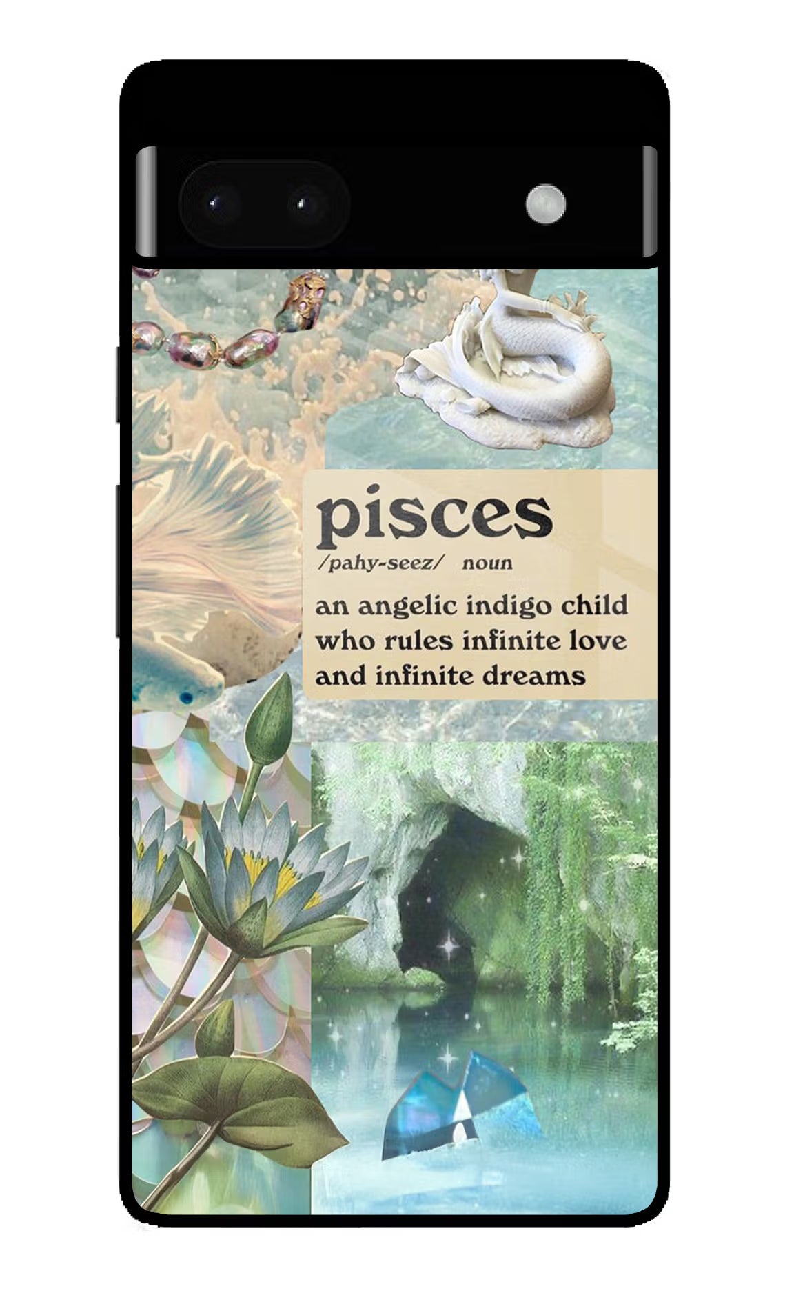 Pisces Zodiac Google Pixel 6A Glass Case Back Cover by Casekaro