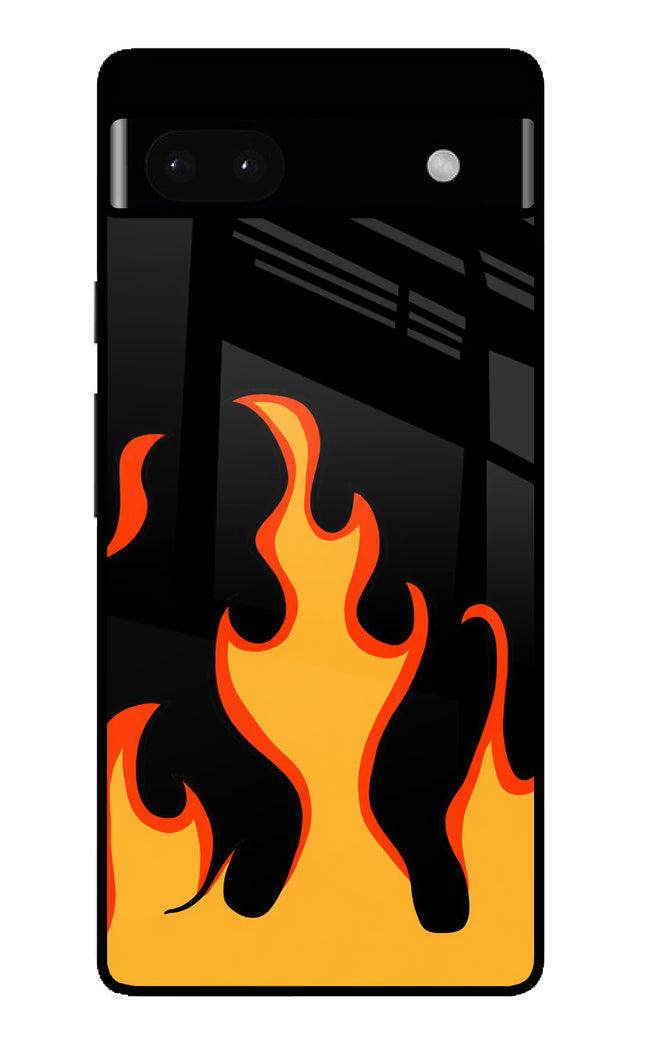 Fired Up – Black Google Pixel 6A Glass Case