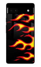 Side Sweep Flames Google Pixel 6A Glass Case