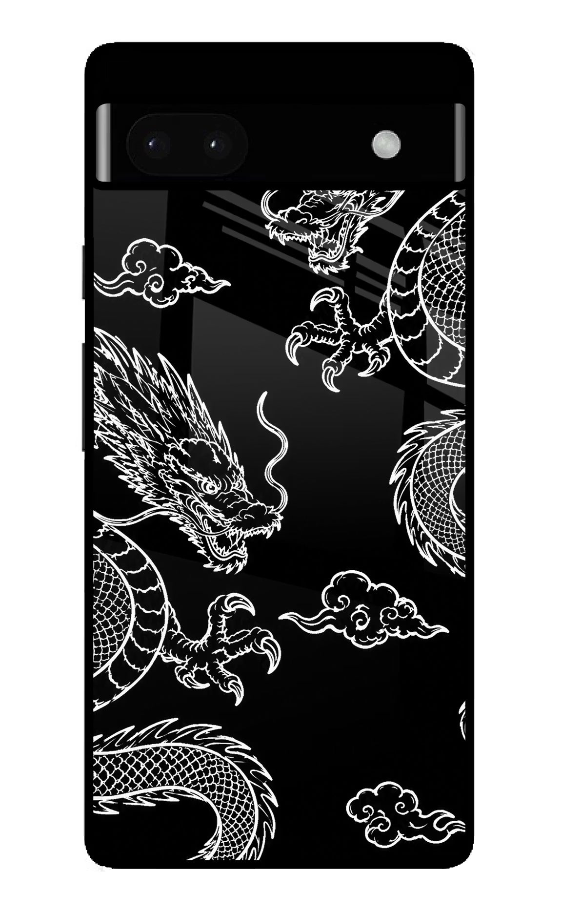 Twin Dragons Google Pixel 6A Glass Case