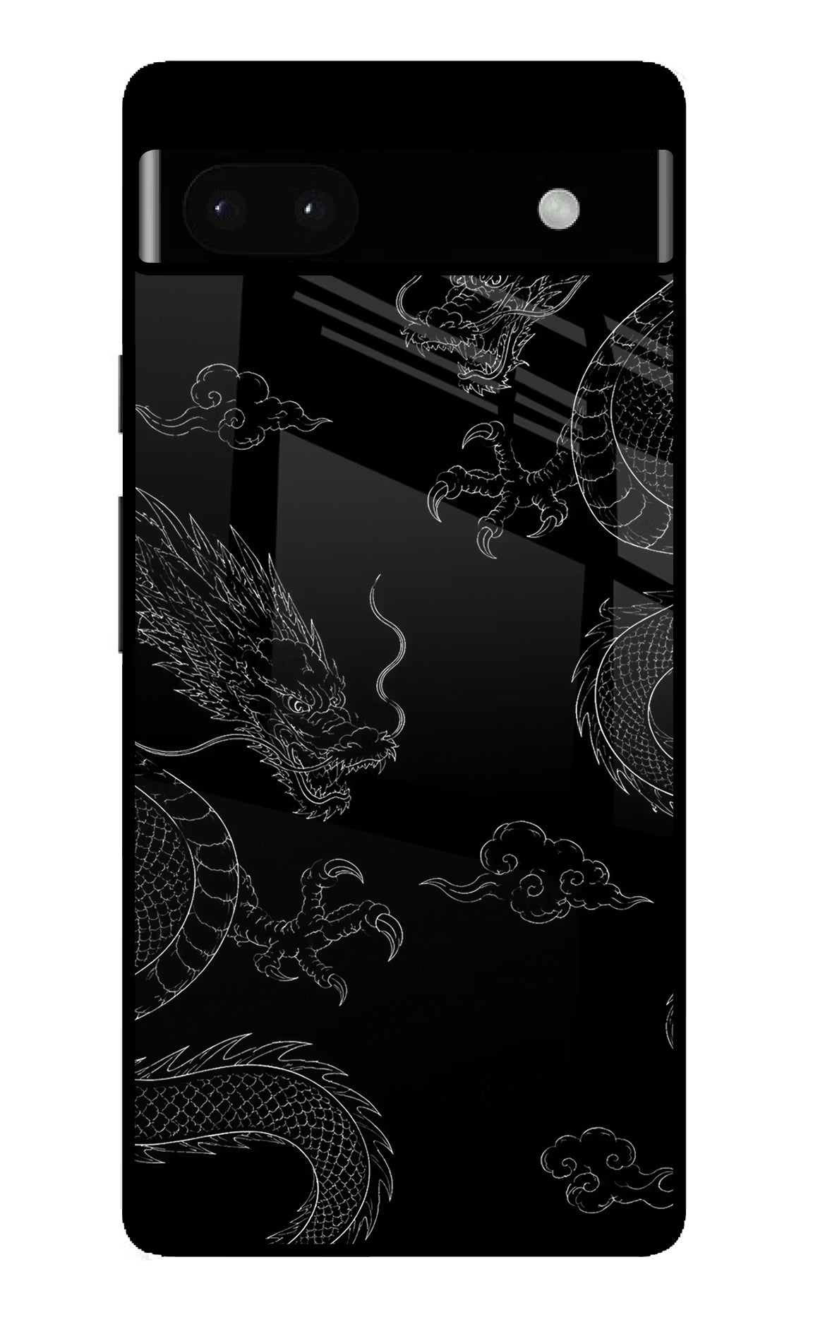 Twin Dragons Google Pixel 6A Glass Case Back Cover by Casekaro