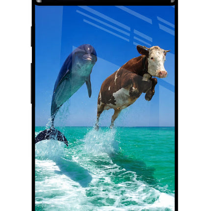 Dolphin vs Cow Google Pixel 6A Glass Case