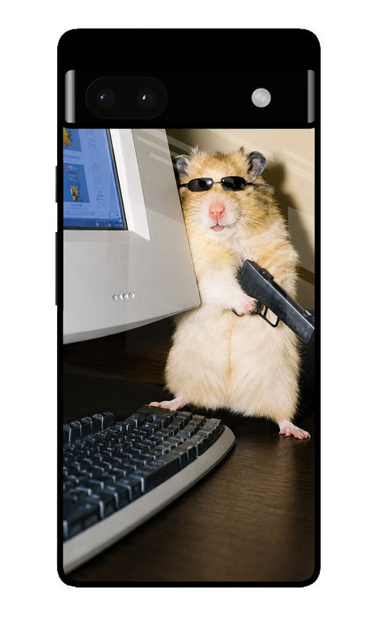 Hacker Hamster Google Pixel 6A Glass Case