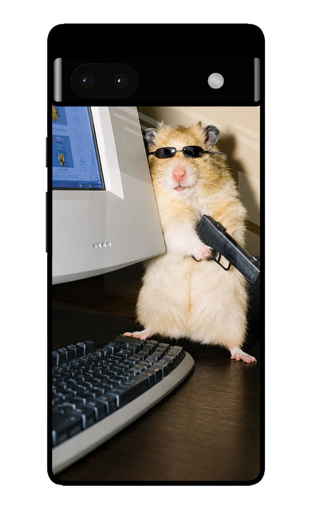 Hacker Hamster Google Pixel 6A Glass Case
