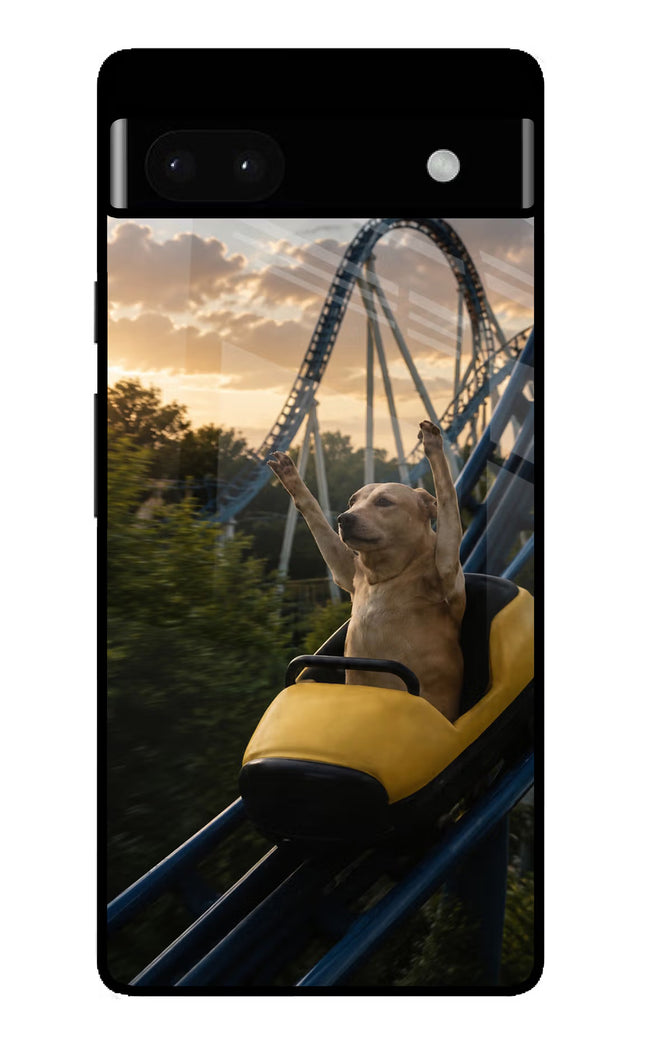Rollercoaster Dog Google Pixel 6A Glass Case