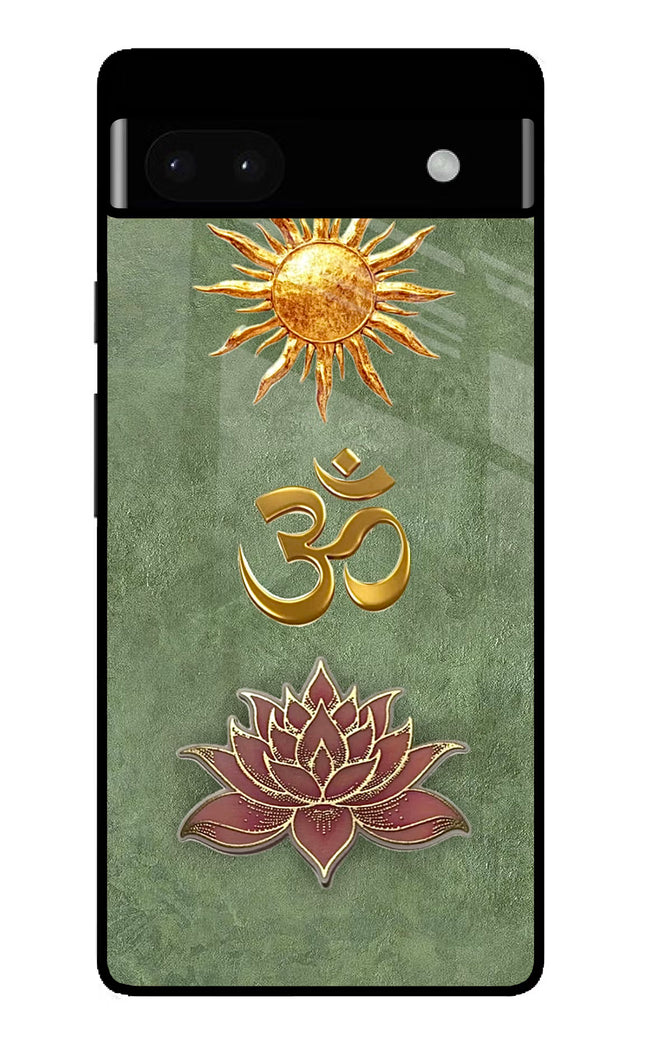 Om & Lotus Google Pixel 6A Glass Case
