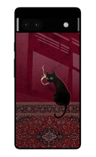 Midnight Cat Google Pixel 6A Glass Case
