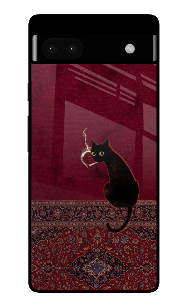 Midnight Cat Google Pixel 6A Glass Case